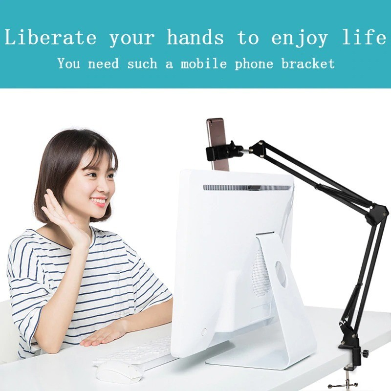 TaffSTUDIO Smartphone Holder Suspension Boom Scissor Arm Stand - NB-35 Gambar produk TaffSTUDIO Smartphone Holder Suspension Boom Scissor Arm Stand - NB-35 - 4