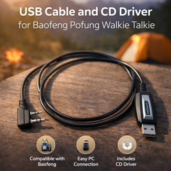 Gambar produk Taffware USB Cable and CD Driver for Baofeng Pofung Walkie Talkie