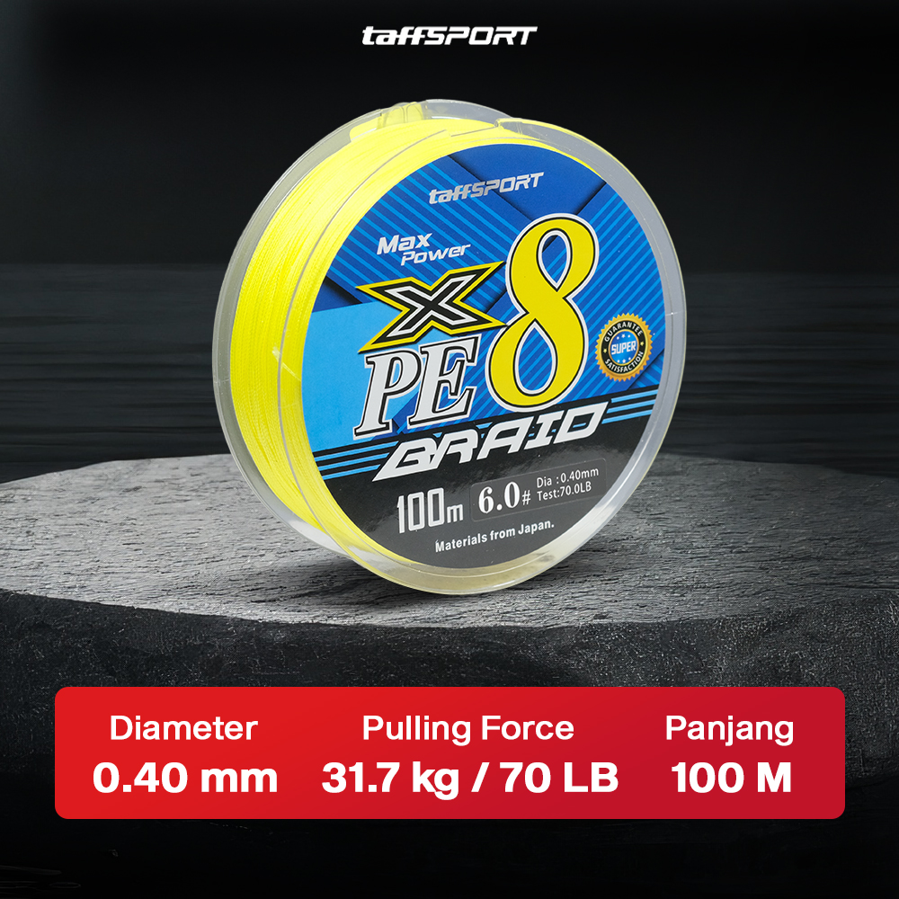 TaffSPORT Senar Pancing PE 8 Braided Strand Fishing Line 100M 6.0 - X8 Gambar produk TaffSPORT Senar Pancing PE 8 Braided Strand Fishing Line 100M 6.0 - X8 - 5