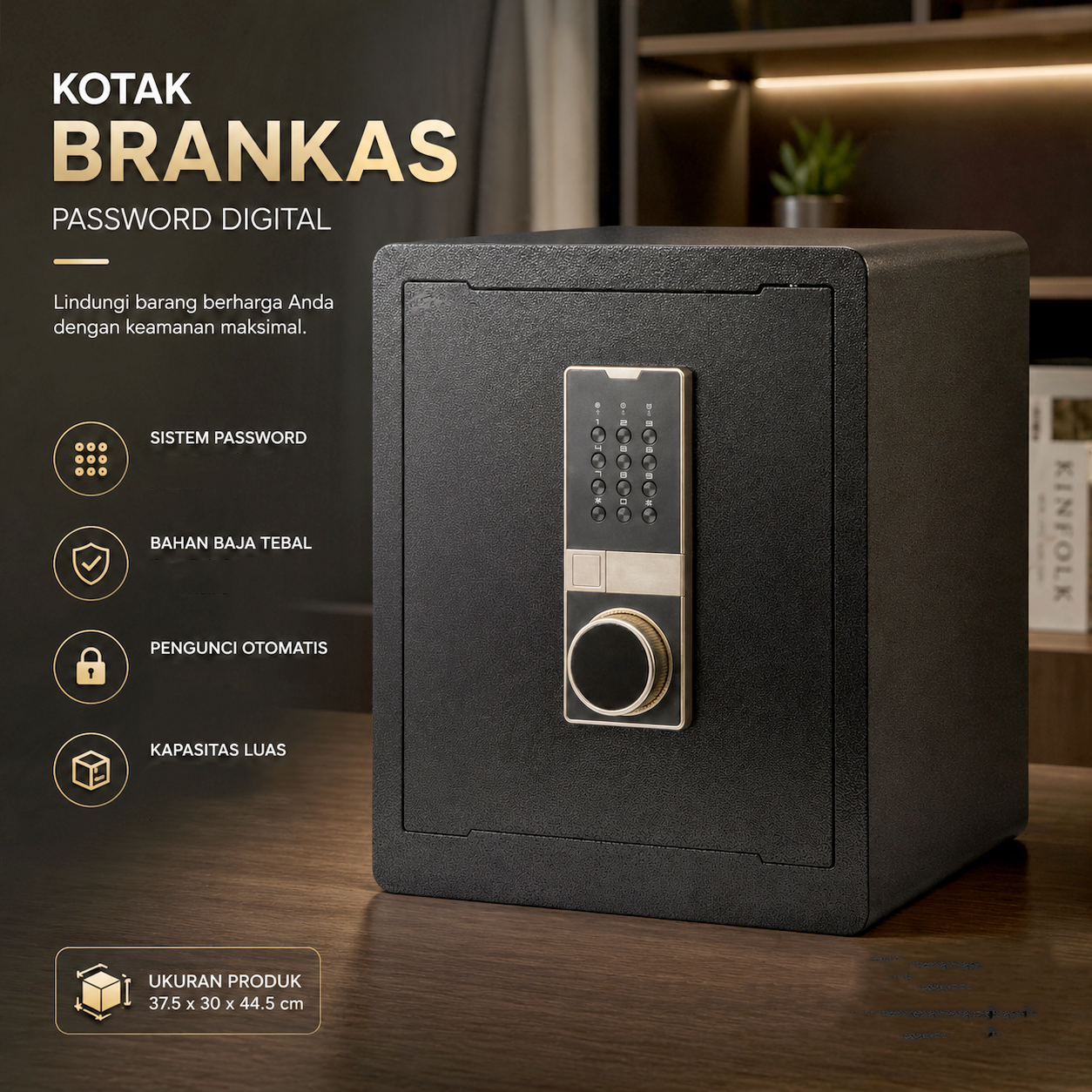 DEY1 Kotak Brankas Dokumen Safe Deposit Box Password 37.5x30x44.5cm - EB200 Gambar produk DEY1 Kotak Brankas Dokumen Safe Deposit Box Password 37.5x30x44.5cm - EB200 - Utama