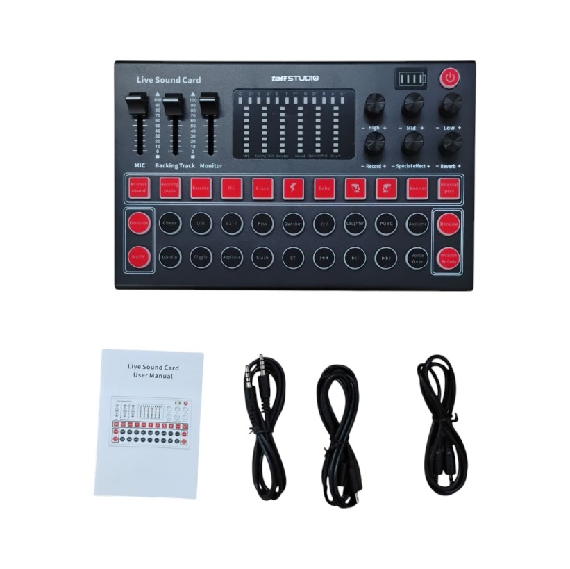 TaffSTUDIO Mixer USB Sound Card Broadcast Bluetooth Special Effect - M9 Gambar produk TaffSTUDIO Mixer USB Sound Card Broadcast Bluetooth Special Effect - M9