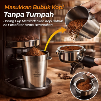 Gambar produk One Two Cups Dosing Cup Portafilter Espresso Machine Stainless Steel 53mm - YXA046