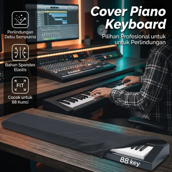 Abbys Cover Piano Keyboard Protector Silver Coated Oxford with 88 Keys - INU30