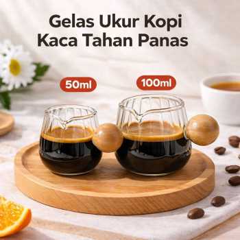 KICHOUSE Gelas Ukur Kopi Kaca Borosilikat Tahan Panas Cangkir Milk Jug - KCH250