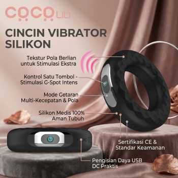 COCOLILI Ring Relaksasi Pijat Elektrik Pria Vibrator Silicone Ring - B2150
