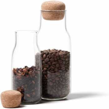 Gambar produk HUFFA Bottle Glass Cork Sealed Jar Storage Teh Kopi Jus Multifungsi 600ml - YS-8080