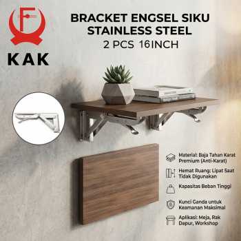 KAK Bracket Engsel Siku Folding Stainless Steel 2 PCS - KAK-6113