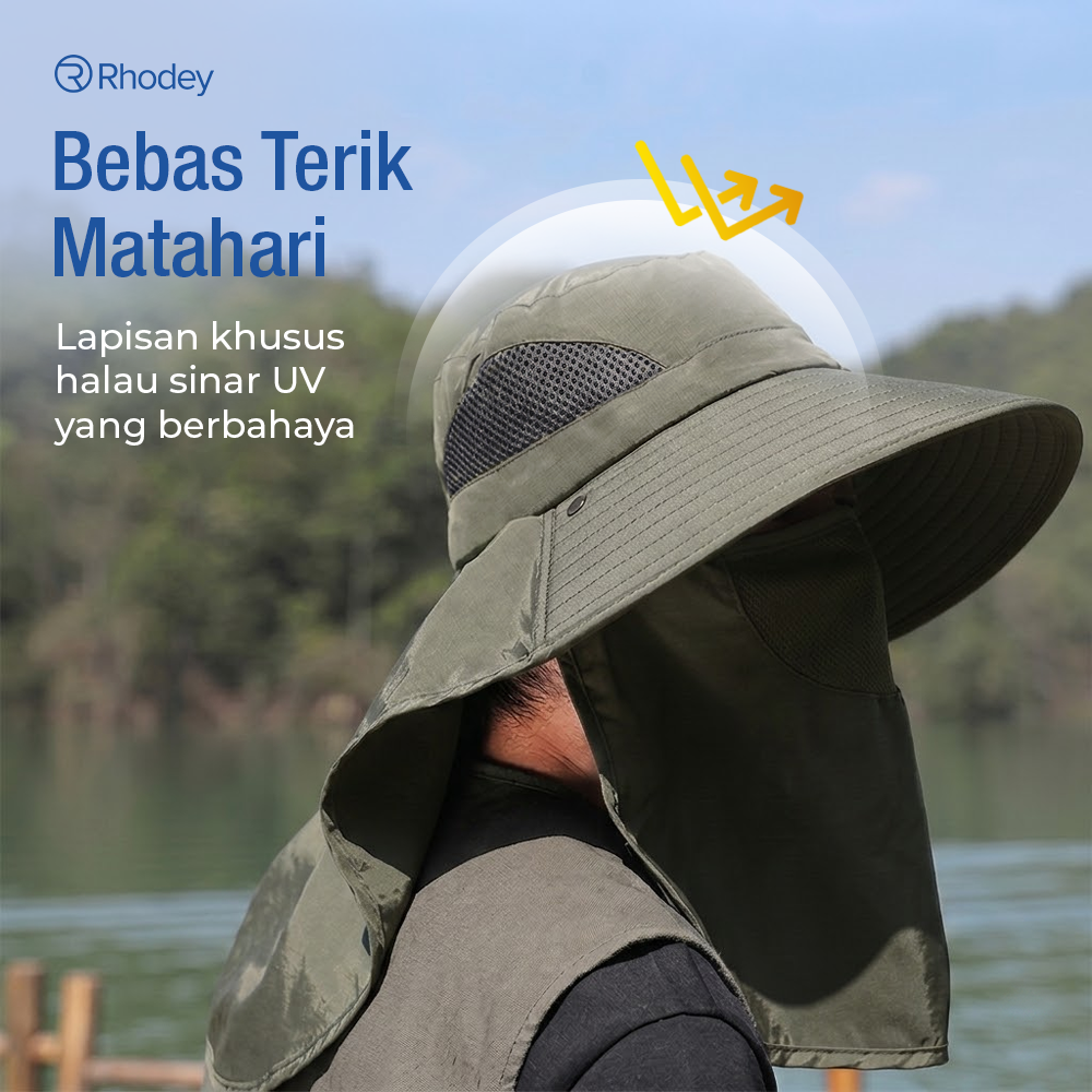 Rhodey Topi Rimba Outdoor Anti UV Waterproof Boonie Hat Nylon - YL-A10 Gambar produk Rhodey Topi Rimba Outdoor Anti UV Waterproof Boonie Hat Nylon - YL-A10 - 2