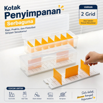 Mapile Kotak Penyimpanan Serbaguna Adjustable Grid Storage Box - J20D