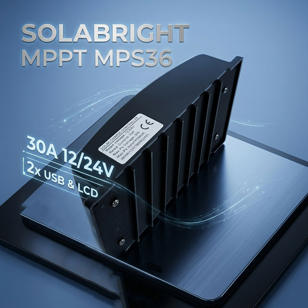 SolaBright MPPT Solar Charger Controller Regulator 2 USB LCD 12/24V 30A - MPS36 Gambar produk SolaBright MPPT Solar Charger Controller Regulator 2 USB LCD 12/24V 30A - MPS36 - 2