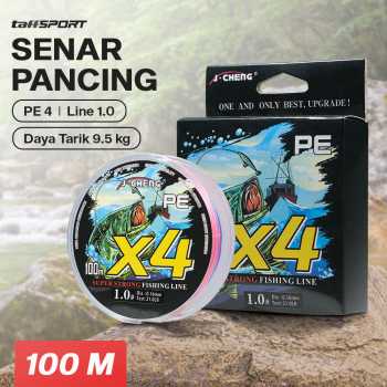 TaffSPORT Senar Pancing PE 4 Braided Strand Fishing Line 100M - X4