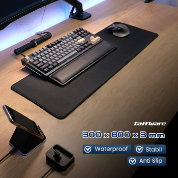 Gambar produk Taffware Gaming Mouse Pad XL Desk Mat Polos Anti Slip Waterproof 300x800x3mm - MP001