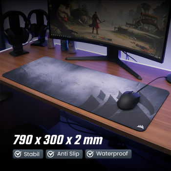 OLEVO Mouse Pad Gaming XL Black Gray Abstract Desk Mat 790x300x2mm - RO42