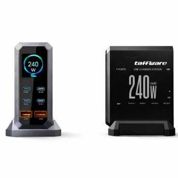 Gambar produk Taffware Charger Station Fast Charging LED USB Type C GaN 240W - HW186