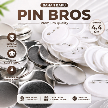 TMAX Bahan Baku Pin Bross Peniti Mika Badge Button DIY 4.4cm 100 PCS - BB-10