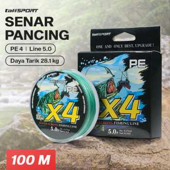 TaffSPORT Senar Pancing PE 4 Braided Strand Fishing Line 100M - X4