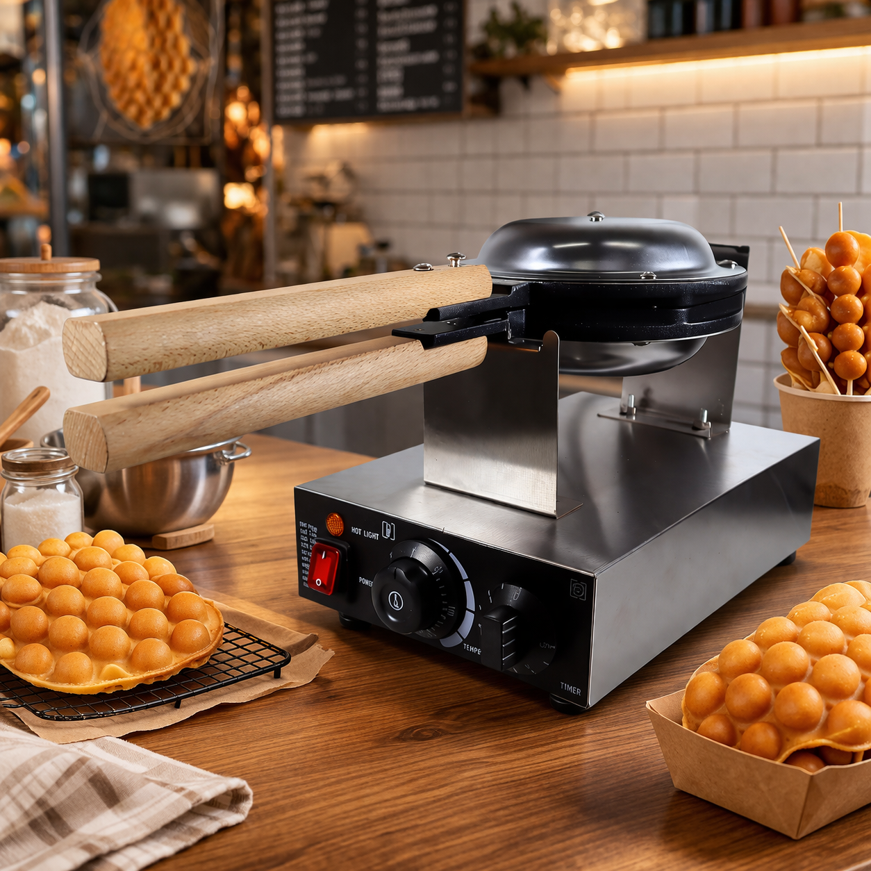 Aberdeen Mesin Cetakan Kue Egg Waffle Hong Kong Style 220V 1400W - YN-6 Gambar produk Aberdeen Mesin Cetakan Kue Egg Waffle Hong Kong Style 220V 1400W - YN-6