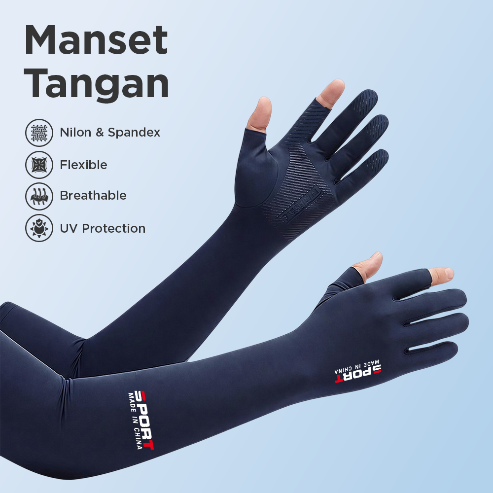 YXST Sarung Tangan Panjang Manset Sleeve Two Fingers Sunscreen Spandex - SP10 Gambar produk YXST Sarung Tangan Panjang Manset Sleeve Two Fingers Sunscreen Spandex - SP10 - Utama