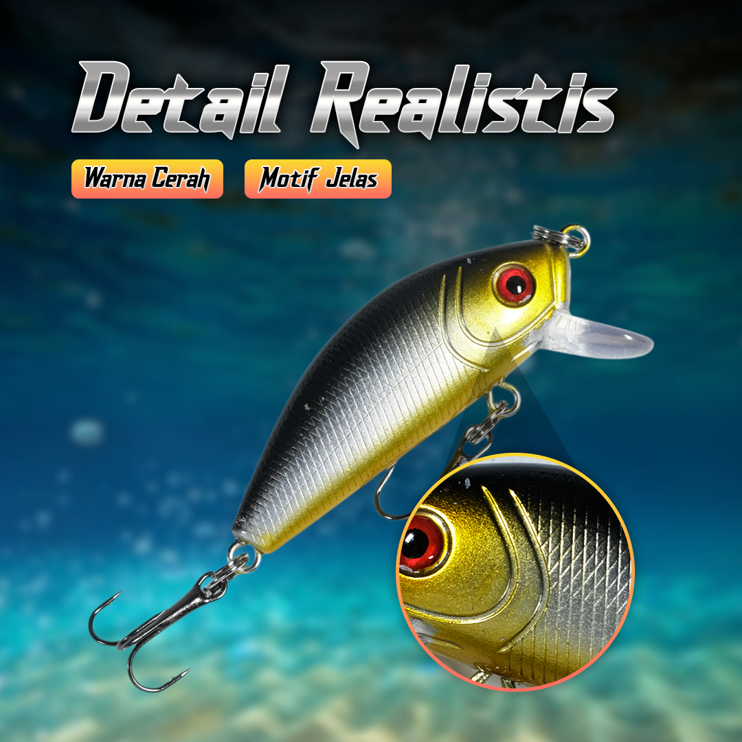 Weihe Umpan Pancing Ikan Mas Carp Crankbait Minnow Lure 50mm - LD07 Gambar produk Weihe Umpan Pancing Ikan Mas Carp Crankbait Minnow Lure 50mm - LD07