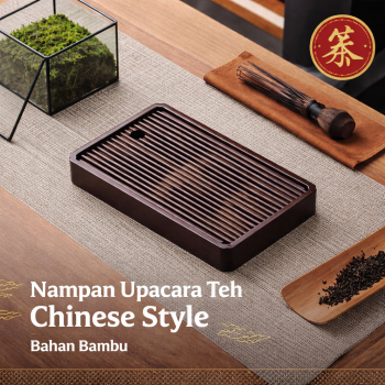 GIANXI Nampan Upacara Teh Bamboo Tea Tray with Drainage Chinese Style - GX2