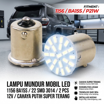 Lampu Mundur Mobil LED 1156 BA15S SMD 3014 2 PCS