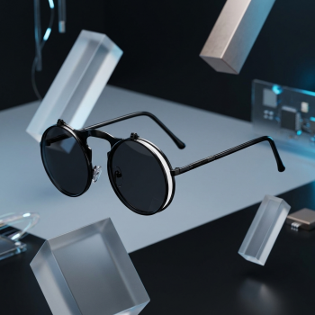 Gambar produk AOFLY Kacamata Hitam Round Vintage Steampunk Sunglasses