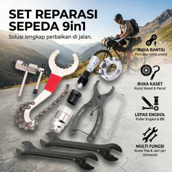 VXM Set Alat Reparasi Sepeda 9in1 Kunci Crank BB Hollowtech Sprocket - V9