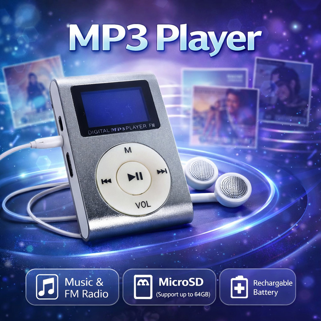 ZUCZUG Pod MP3 Player Mini TF Card dengan Klip dan Layar LCD - ZC10 Gambar produk ZUCZUG Pod MP3 Player Mini TF Card dengan Klip dan Layar LCD - ZC10 - Utama