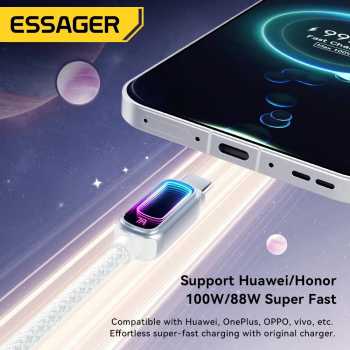 Gambar produk ESSAGER Kabel Data USB A to Type C Fast Charging PD QC 3.1 7A 100W - EXCT-YJ0A-P