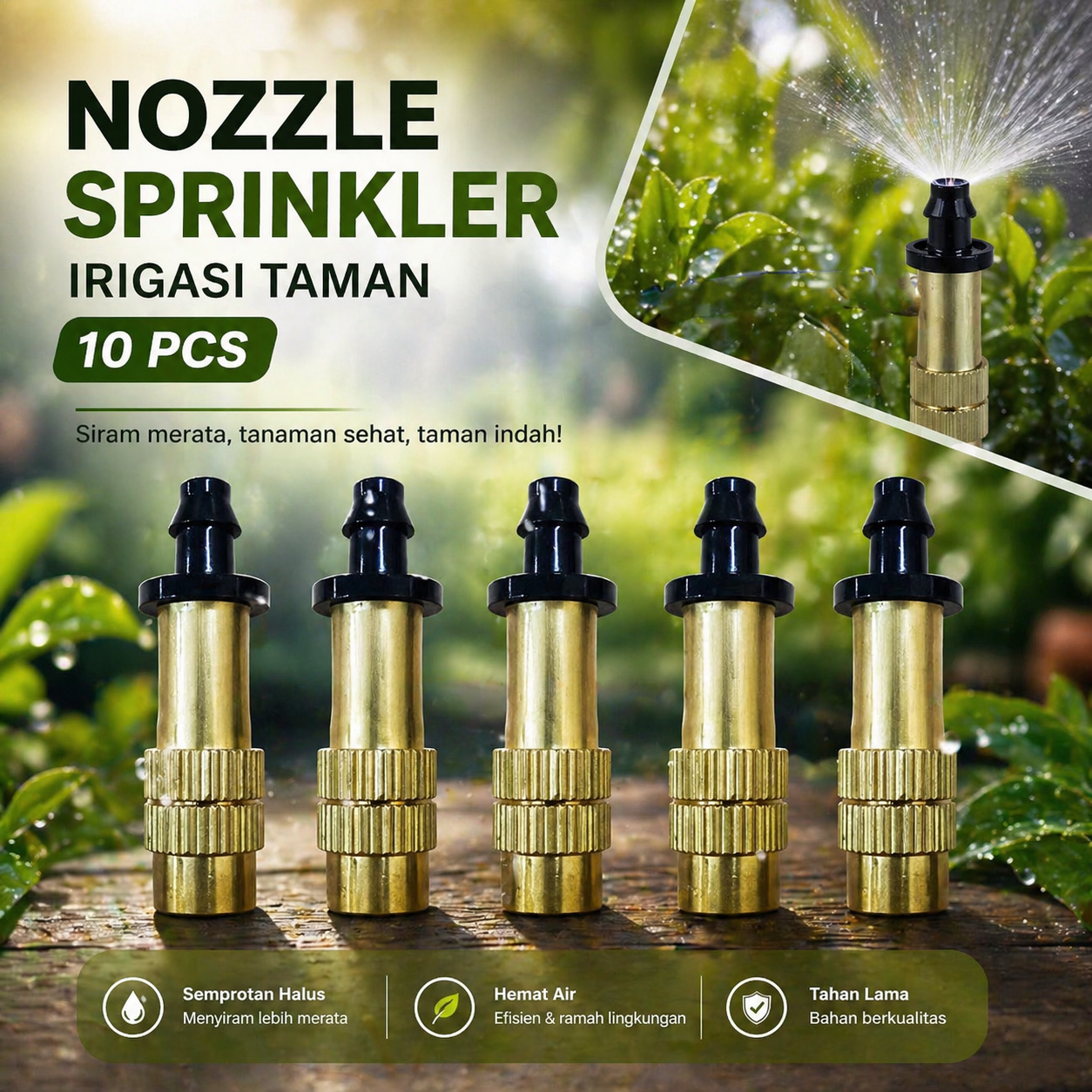 VanKood Nozzle Sprinkler Water Mist 1 Hole Irigasi Air Taman 10PCS - HW810 Gambar produk VanKood Nozzle Sprinkler Water Mist 1 Hole Irigasi Air Taman 10PCS - HW810 - Utama