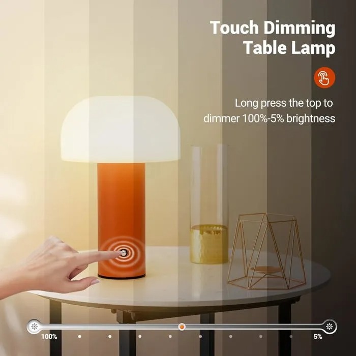Gambar produk MAGCHARM Lampu Meja Hias Touch LED 3in1 Color Mushroom Lamp 1200mAh 3W - MG-12