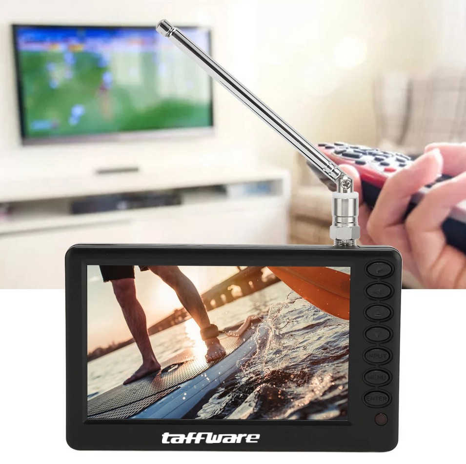 Taffware Portable HD TV Monitor 5 Inch DVB-T2 + Analog - D5 Gambar produk Taffware Portable HD TV Monitor 5 Inch DVB-T2 + Analog - D5
