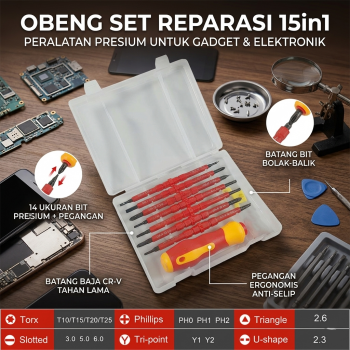 SKIUNT Obeng Set Reparasi 15in1 Chrome Vanadium - SK14