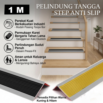 TaffHOME Pelindung Tangga Step Anti Slip Stair Edge Protector 5x2.5cm - VB401