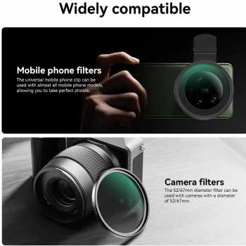 Gambar produk APEXEL Lensa Filter Kamera Smartphone Multi Coating 3in1 Clip 67mm - APL-67FL3S