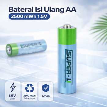 Gambar produk SUPER-L Baterai Isi Ulang AA Li-Ion Button Top 2500mWh 1.5V 1 PCS