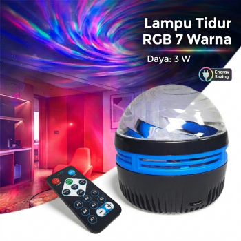 ZENLONG Lampu Tidur Proyektor RGB 7 Color Mode Remote USB 3W - ZL5V