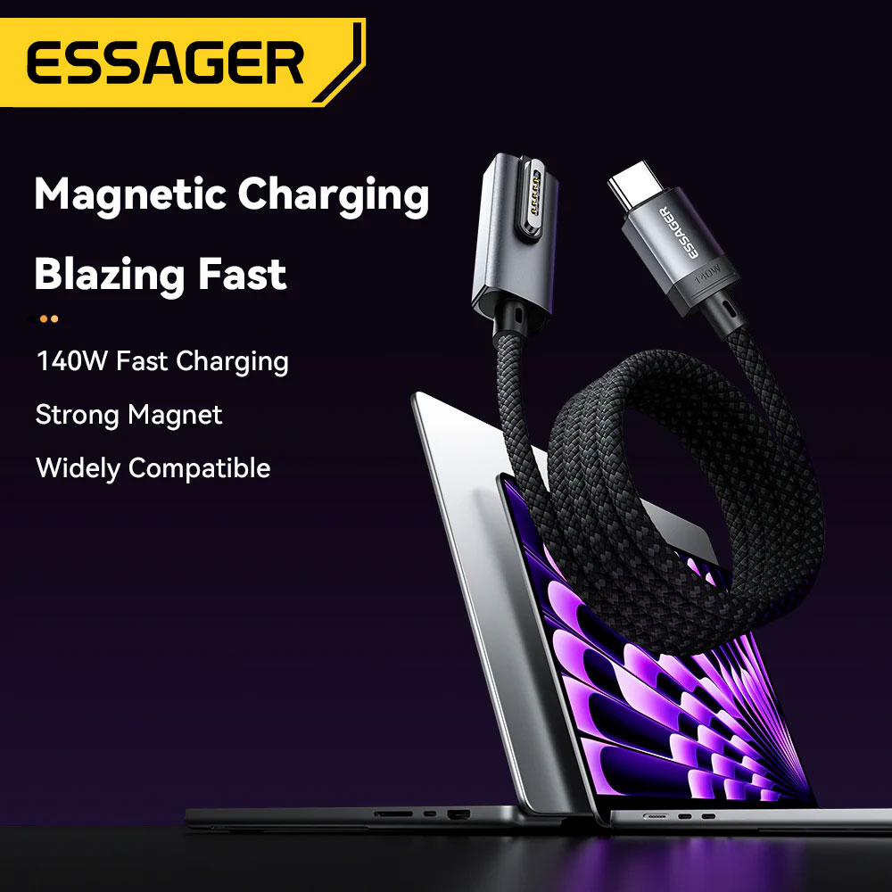 Gambar produk ESSAGER Kabel Data Type C to Magsafe 3 Magnetic Fast Charging 5A 140W - ES-X69