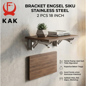 KAK Bracket Engsel Siku Folding Stainless Steel 2 PCS - KAK-6113