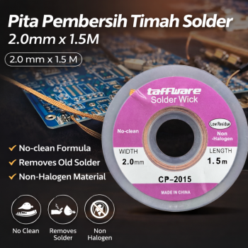 Gambar produk Taffware Pita Pembersih Timah Solder Wick 2.0mm 1.5M - CP-2015