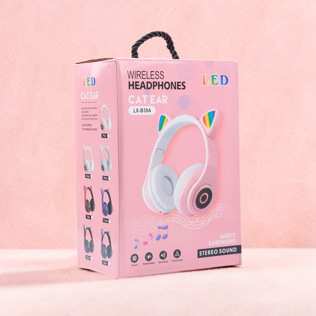 RLoop Headphone Bluetooth 5.0 Cute Cat Ear LED RGB TF Port 400mAh - LX-B39A Gambar produk RLoop Headphone Bluetooth 5.0 Cute Cat Ear LED RGB TF Port 400mAh - LX-B39A