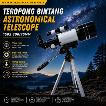 Eyebre Teropong Bintang Astronomical Telescope 150X 300/70mm - F30070M