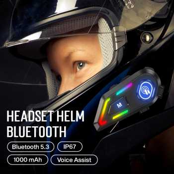 EDYELL Headset Helm Bluetooth Handsfree Call Music IP67 1000mAh - C5