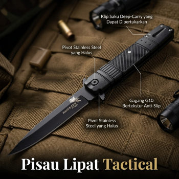 KNIFEZER Pisau Lipat Berburu Survival Tactical Knife 22cm - P1534