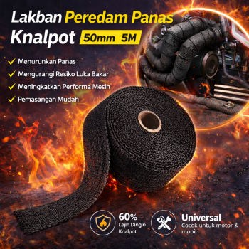 AKAPOV Lakban Peredam Panas Knalpot 1.5mm Exhaust Wrap - KP15