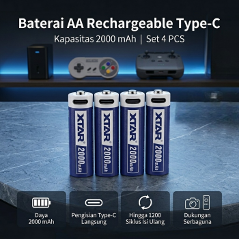 XTAR Baterai Rechargeable AA LR Type C 1.5V 2.5A 4 PCS - XT-40