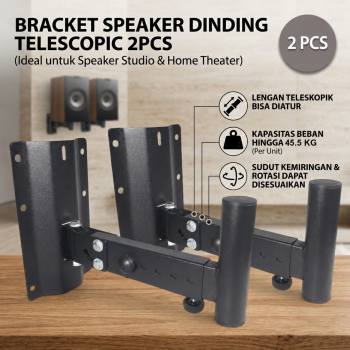 Gambar produk WELSBERG Bracket Speaker Stand Dinding Wall Mount Telescopic 2 PCS - SPS-501