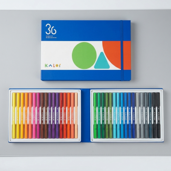Gambar produk Kaco GREEN KALOR Spidol Warna Warni Dual Head Water Color Pen 36 PCS - WP2207-01