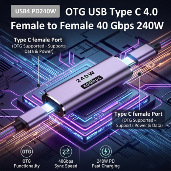 SHIWANA OTG USB Type C 4.0 Female to Female Adaptor 40Gbps 240W - SH-42