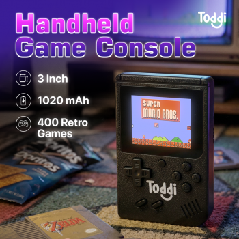 Toddi Handheld Game Console Gameboy 3 Inch 400 Retro Game - INU95